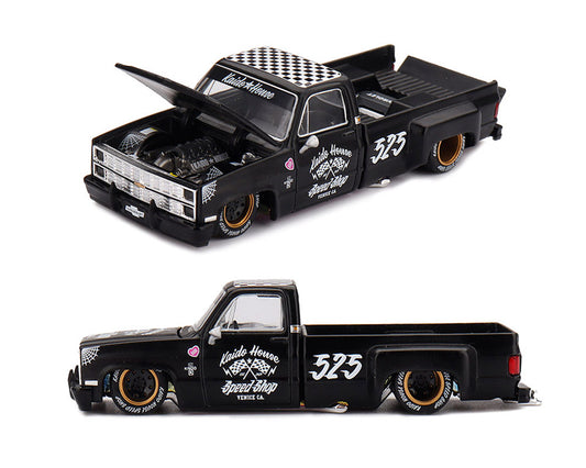 (Preorder) Kaido House x Mini GT Chevrolet Silverado Dually Hot Rod V1 – Flat Black