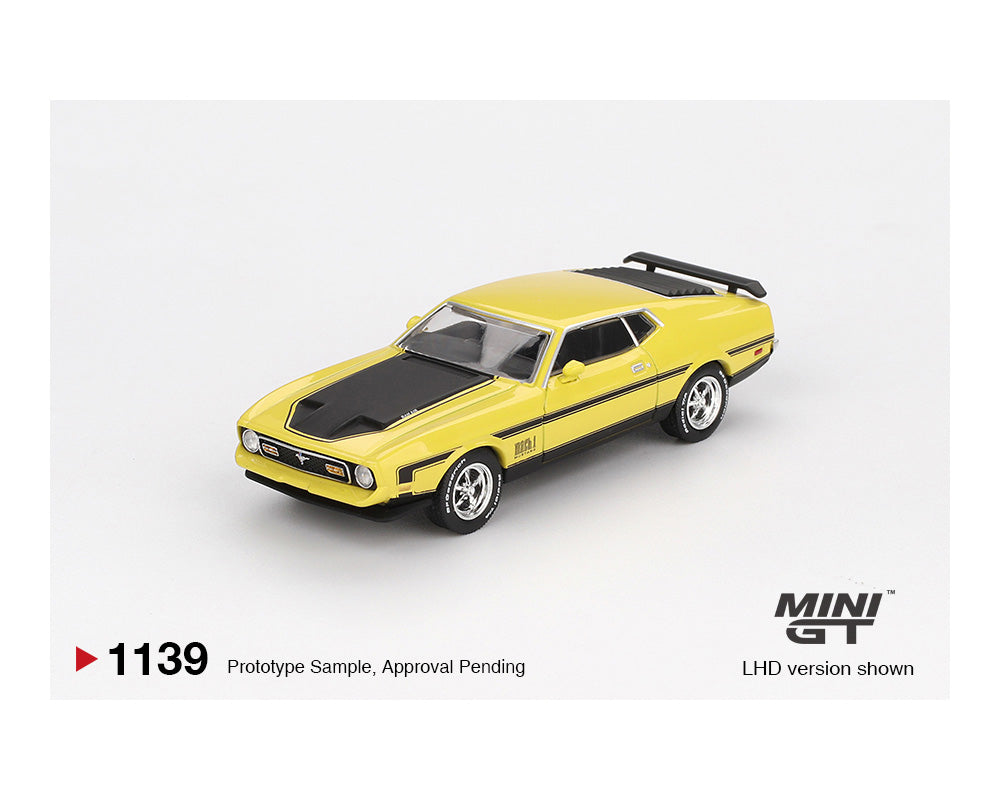 (Preorder) Mini GT 1:64 Ford Mustang Mach1 – Grabber Yellow