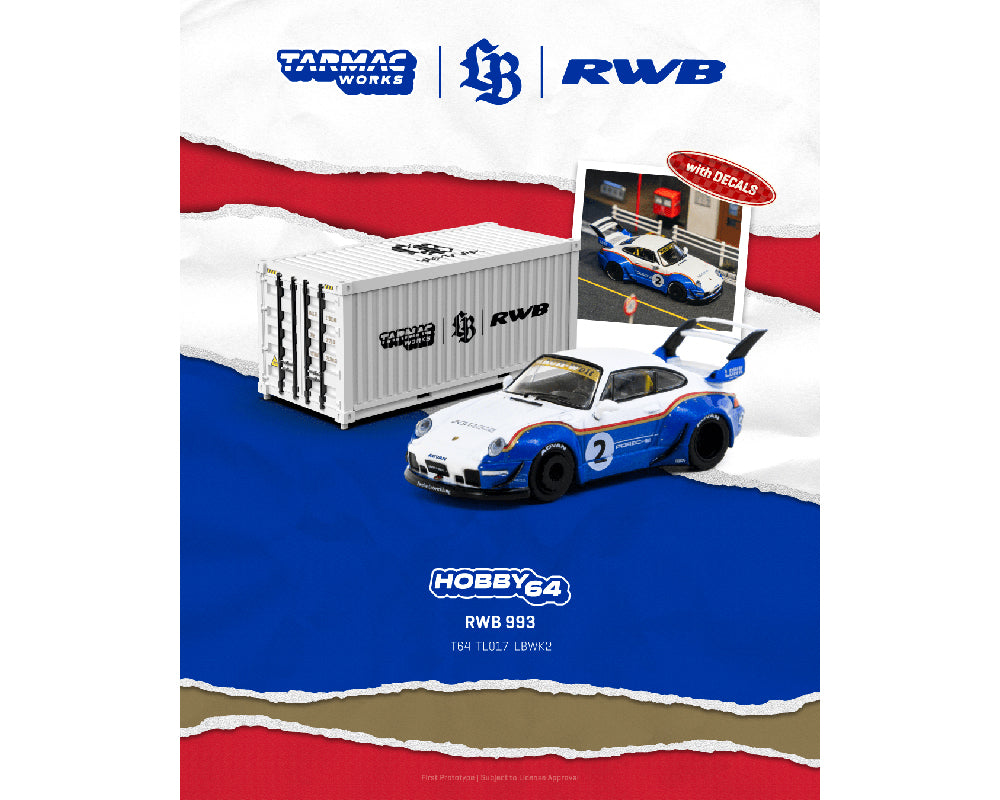 (Preorder) Tarmac Works 1:64 RWB 993 Liberty Walk w/ Container – Hobby64