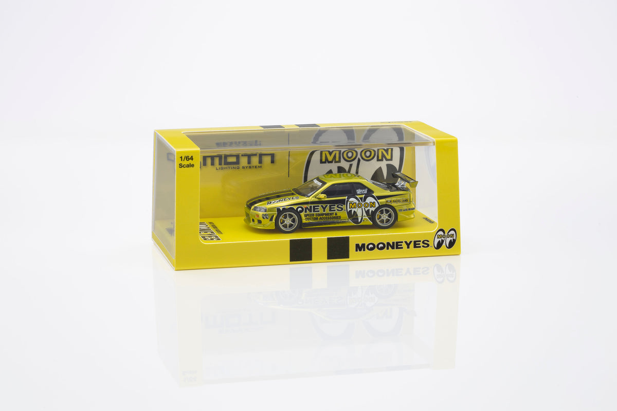 R34 GT-R Mooneyes livery side profile with LED lighting detail