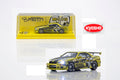 Kyosho 1/64 Nissan Skyline GT-R R34 Mooneyes model front three-quarter view