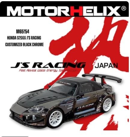 Motorhelix 1/64 Honda S2000 J's racing in Black Chrome finish
