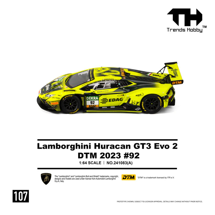 TRENDS HOBBY 1/64 LAMBORGHINI HURACAN GT3 EVO 2 DTM 2023 NO.92 241083A