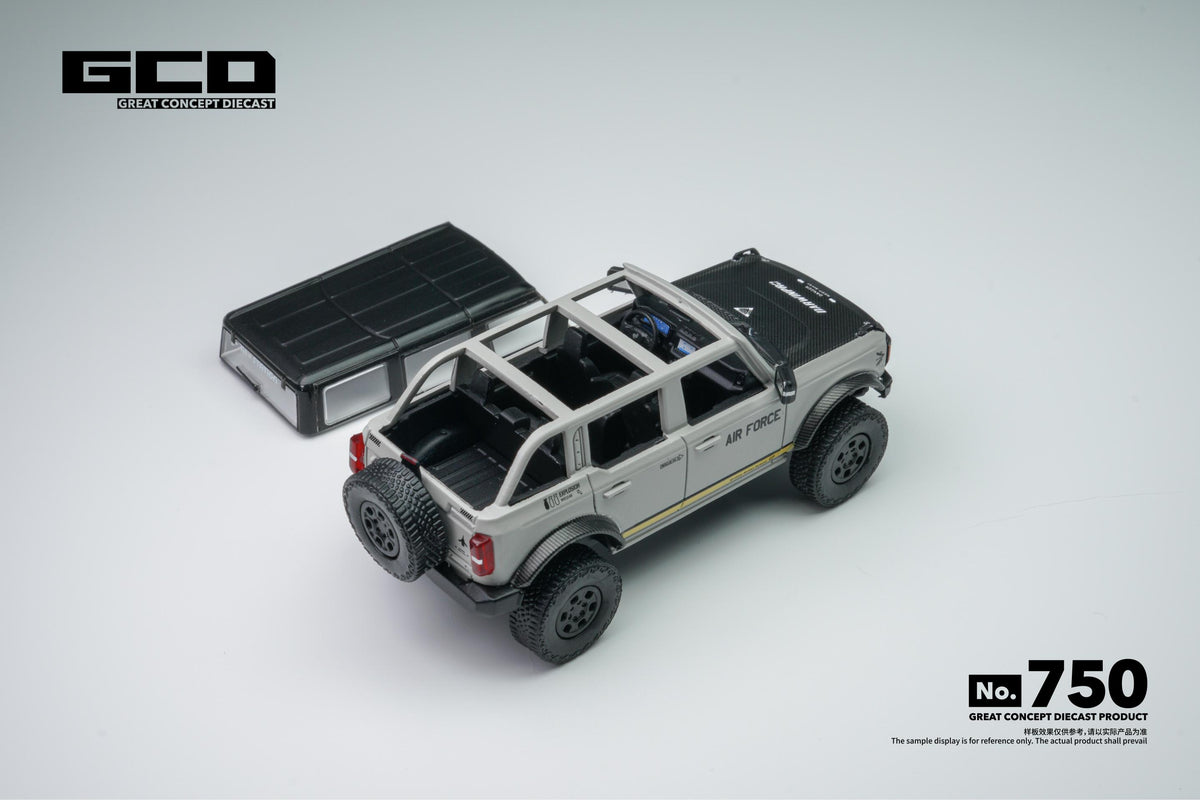 1/64 Ford Bronco DarwinPRO Air Force Grey, rear angle shot
