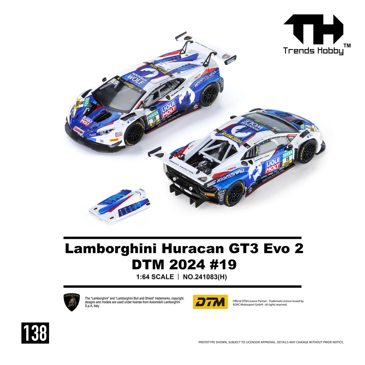 Trends Hobby 1/64 Lamborghini Huracán GT3 Evo2 DTM livery number 19