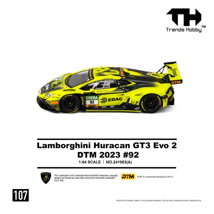 TRENDS HOBBY 1/64 LAMBORGHINI HURACAN GT3 EVO 2 DTM 2023 NO.92 241083A 1:64 diecast model