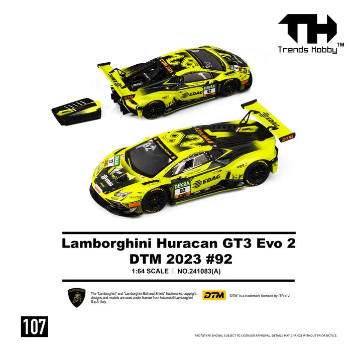 TRENDS HOBBY 1/64 LAMBORGHINI HURACAN GT3 EVO 2 DTM 2023 NO.92 241083A 1:64 diecast model