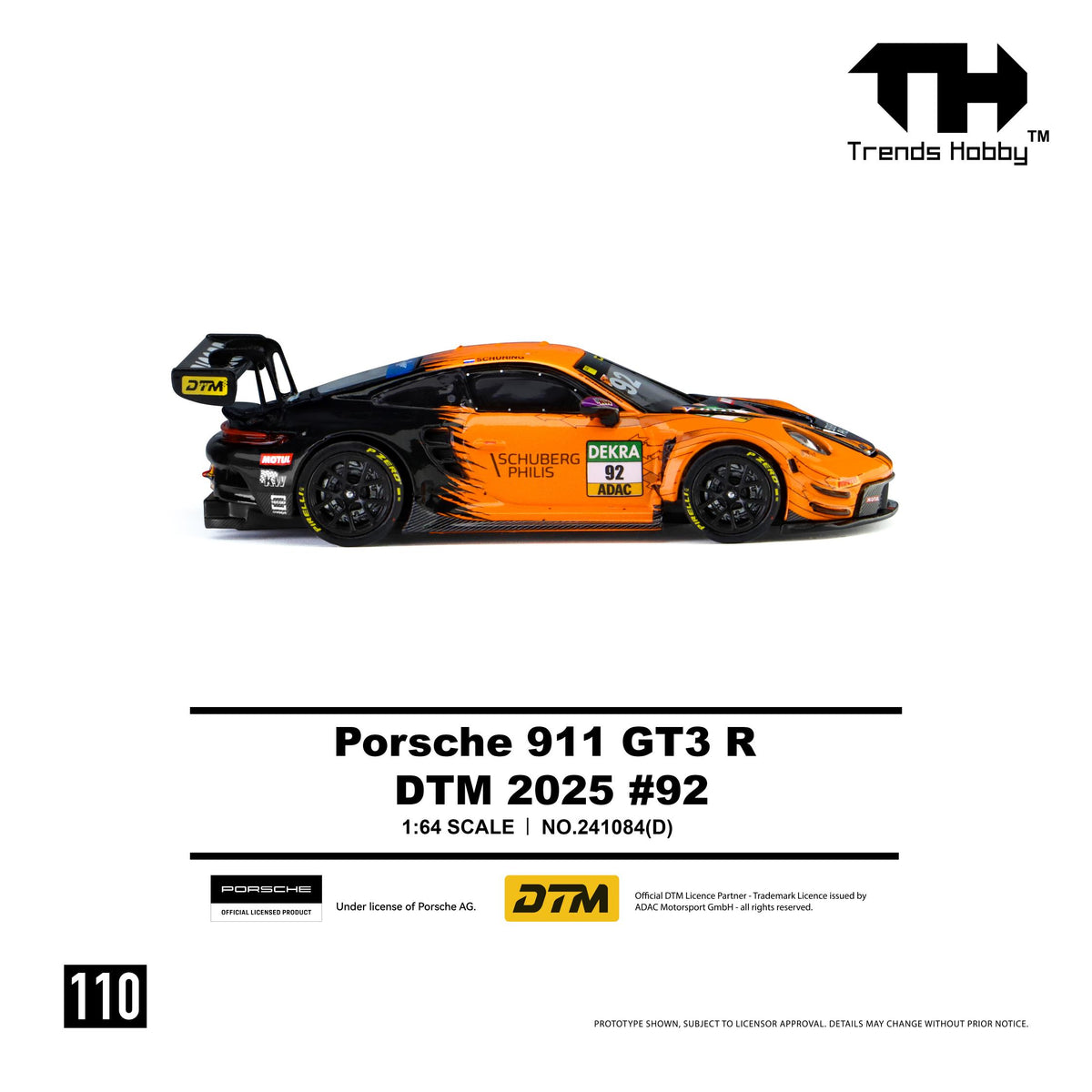 Close-up of DTM racer 911 R with number 92 decals