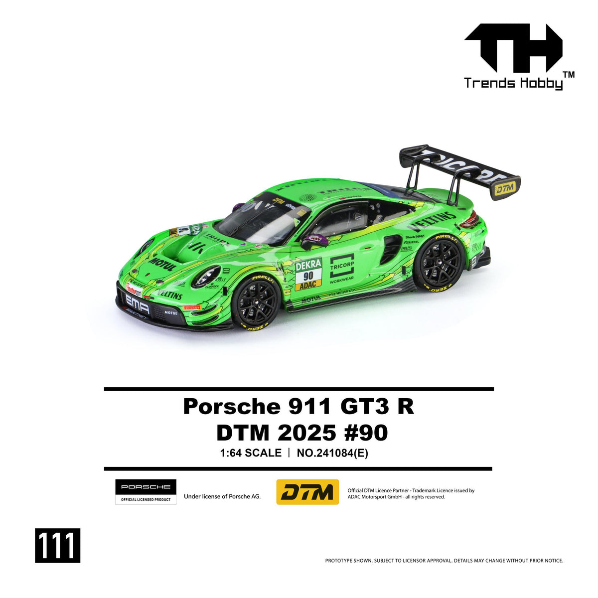 Trends Hobby 1/64 Porsche 911 R DTM race car #90 livery