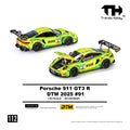 Trends Hobby 1/64 Porsche 911 R DTM #91 white racing livery three-quarter view