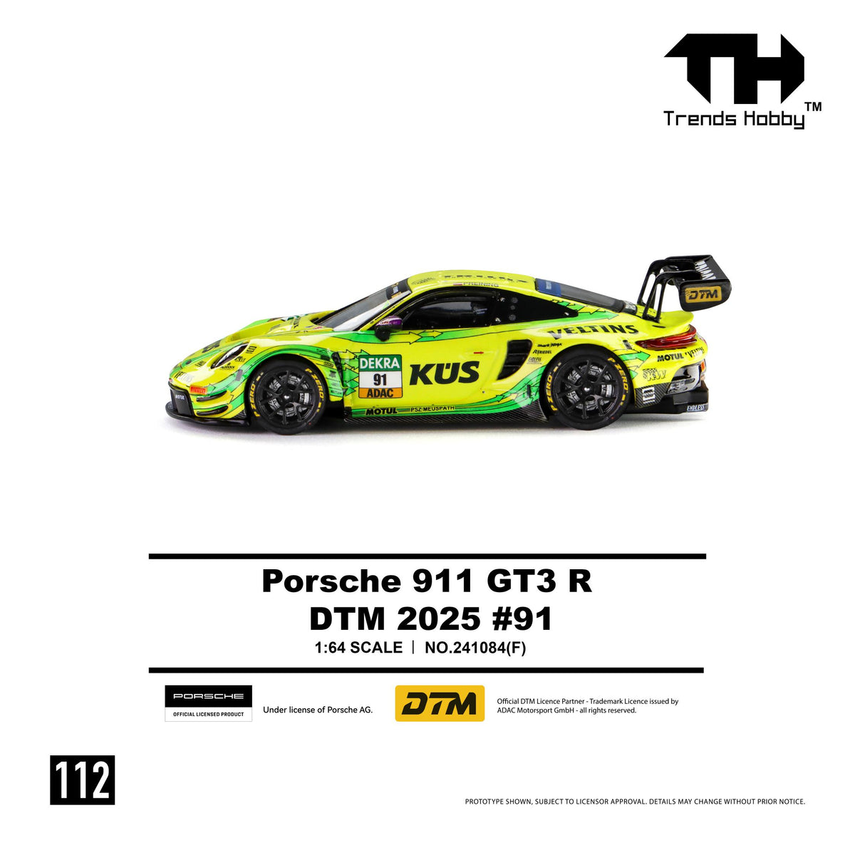 Trends Hobby 1/64 scale Porsche 911 R DTM #91 rear quarter panel detail