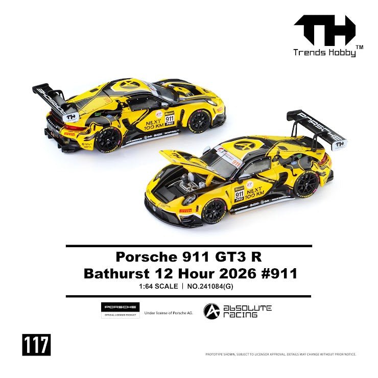 (PREORDER) TRENDS HOBBY 1/64 PORSCHE 911 GT3 R - B12H 2026 911 241084(G) 1:64 diecast model