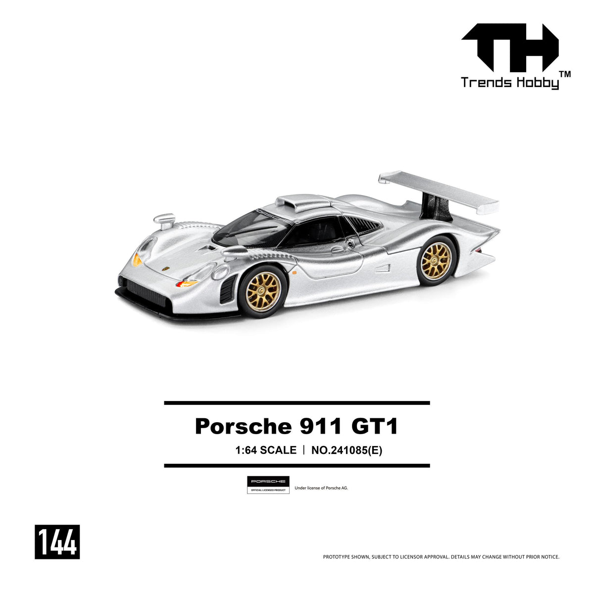 Trends Hobby Porsche GT1 die-cast collector model side profile view