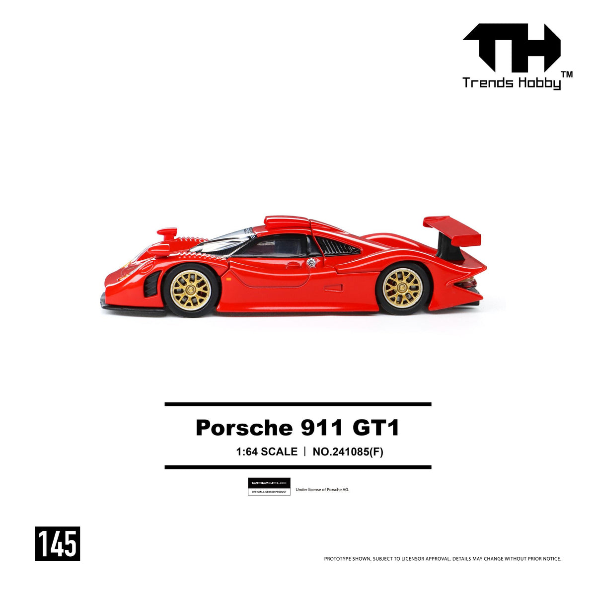 Trends Hobby 1/64 Porsche 911 GT1 racing livery detail