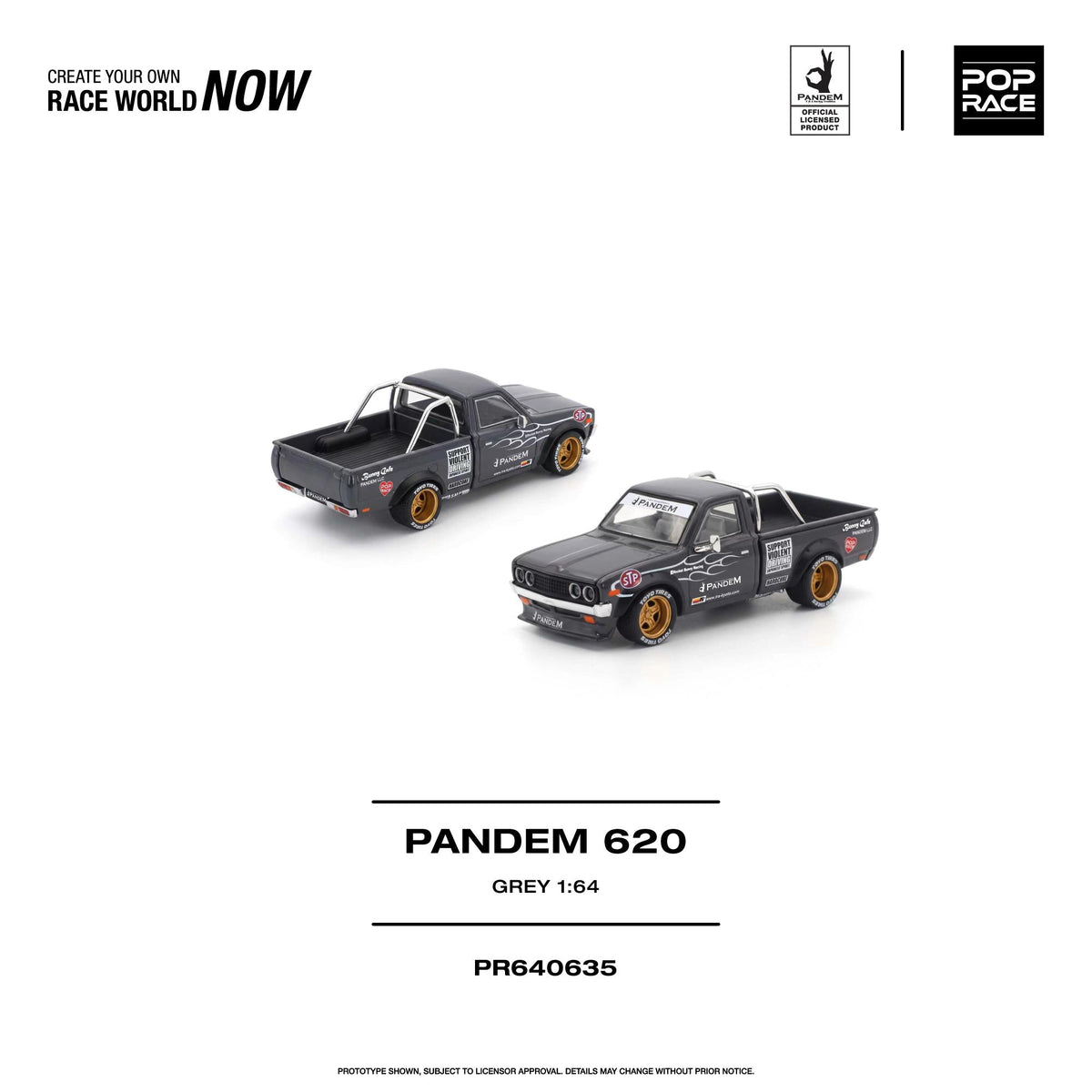 Poprace Pandem 620 diecast model in grey, 1/64 scale