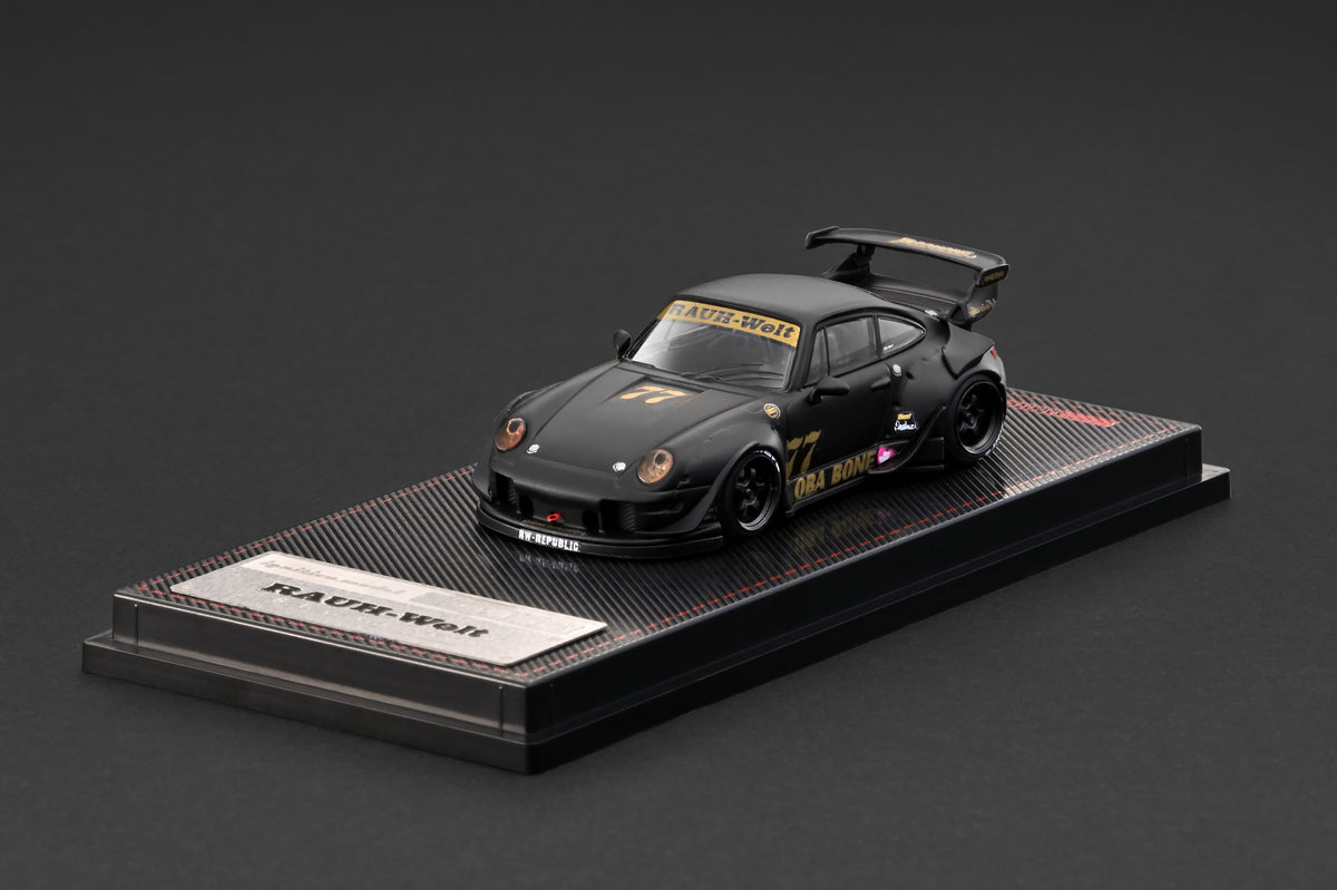 Matte black RWB 993 Ignition Model 1:64 scale