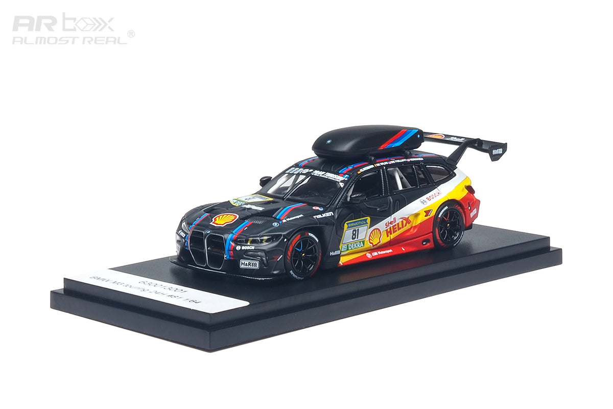Schubert Motorsport BMW M3 Touring race car model, side profile showing race number and sponsorship