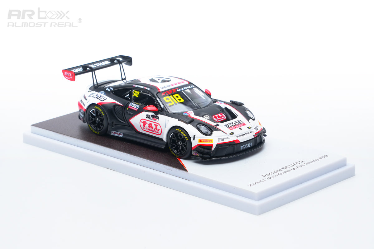 Almost Real 1/64 Porsche 911 GT3 R race car #918 white livery