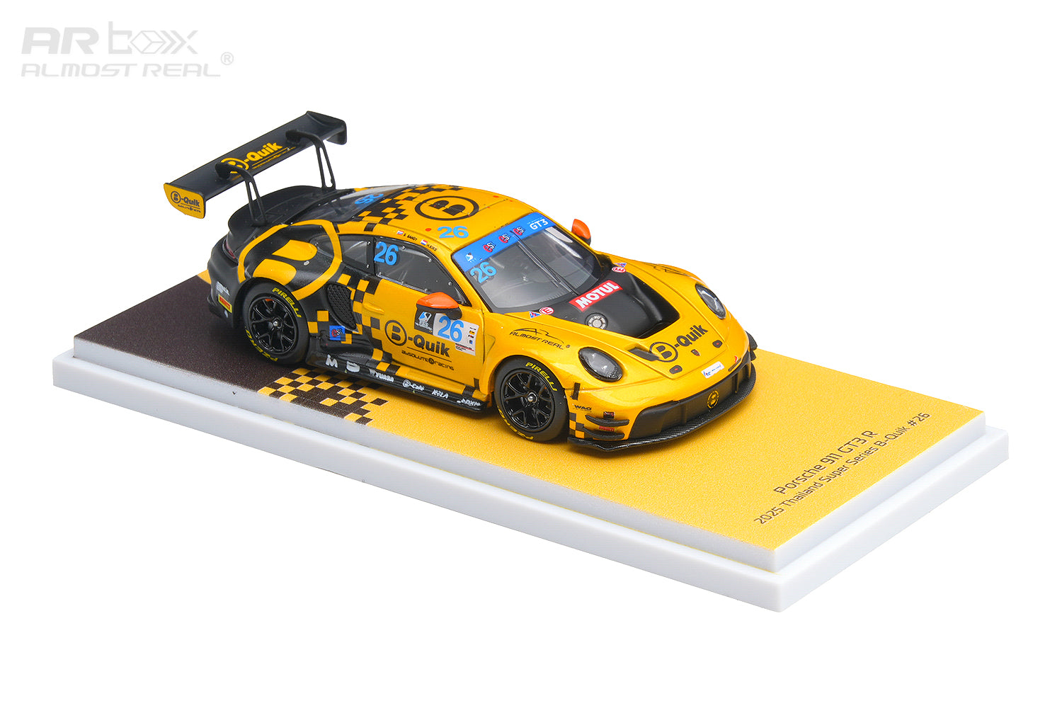 (PREORDER) Almost Real 1/64 Porsche 911 GT3 R 2025 Thailand Super Series B-Quik Absolute Racing #26 640005001