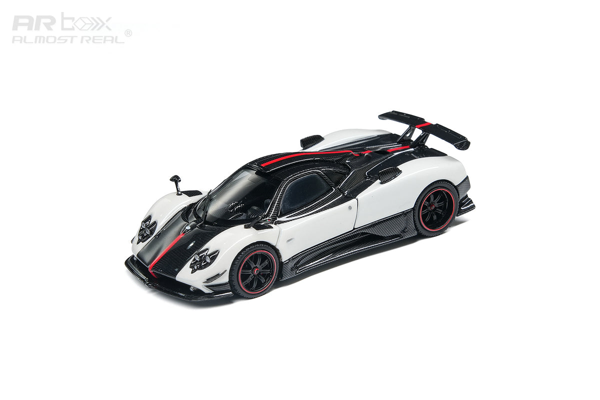 Bianco Benny Pagani Zonda Cinque 1/64 scale diecast model front three-quarter view