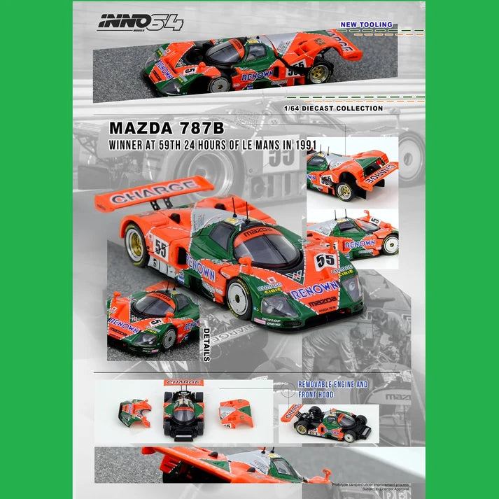 Inno64 1/64 scale Mazda 787B Le Mans 1991 winner livery diecast model