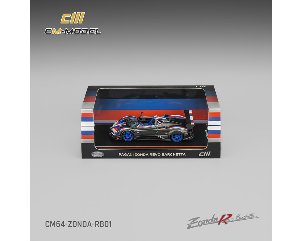 (Preorder) CM Model 1:64 Pagani Zonda Revo Barchetta – Carbon Fiber Black