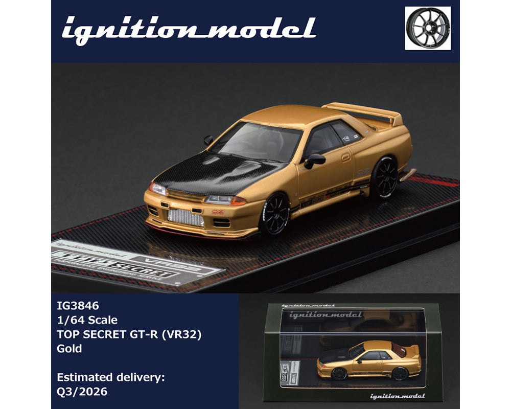 (Preorder) Ignition Model 1:64 TOP SECRET OZ Racing Nismo Nissan Skyline GT-R (VR32) – Gold
