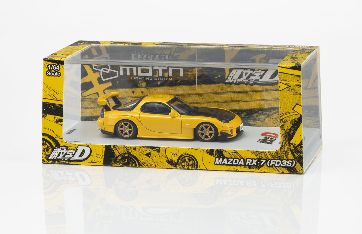 Kyosho 1/64 scale Mazda RX-7 FD3S Initial D diecast model with LED lighting
