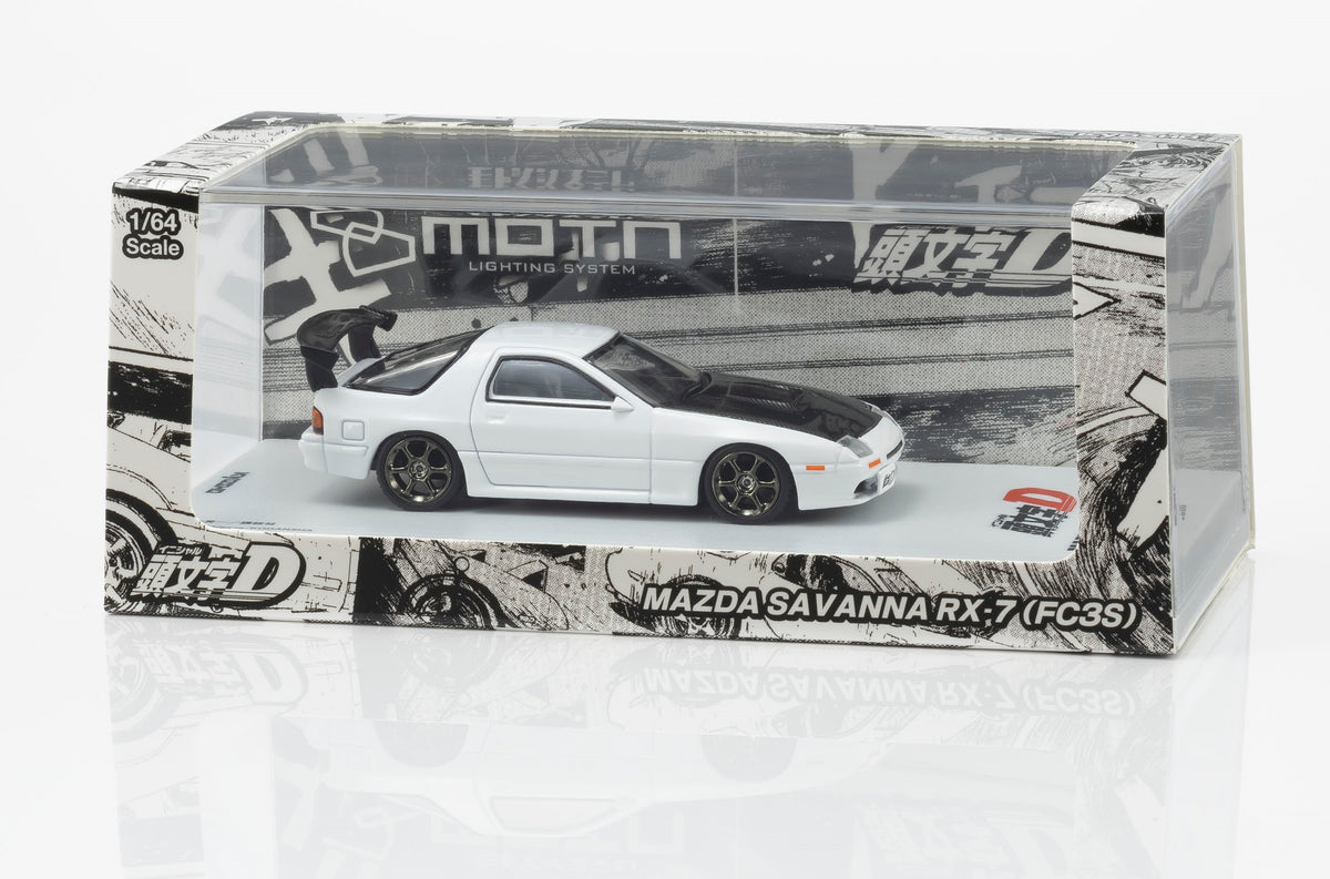 Kyosho 1/64 scale Mazda Savanna RX-7 FC3S Initial D diecast model with LED