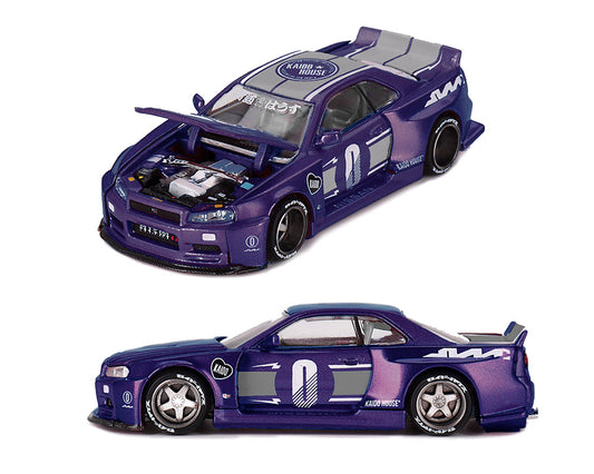 (Preorder) Kaido House x Mini GT Nissan Skyline GT-R (R34) Kaido factory Racing V2 – Midnight Purple
