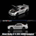 Motorhelix 1/64 Nissan GT-R R34 NISMO in Sonic Silver Metallic