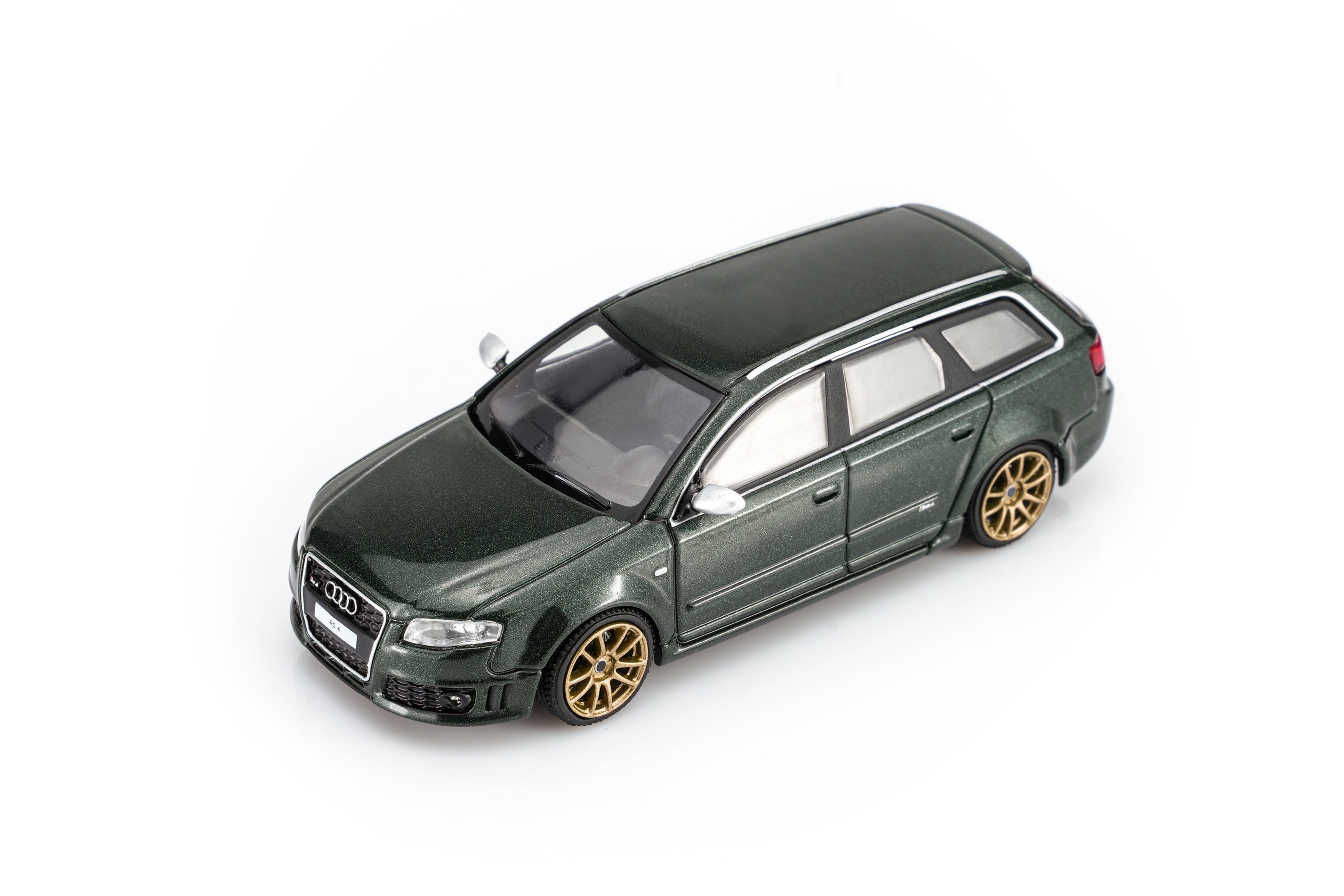 (PREORDER) Motorhelix 1/64 Audi RS4 (B7) 2005 - Deep Green Pearl M68307
