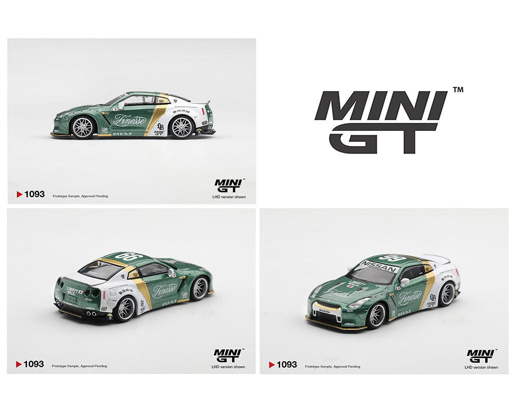 Mini GT 1/64 Nissan GT-R R35 LB★WORKS Type 1 with Custom Ducktail in blue
