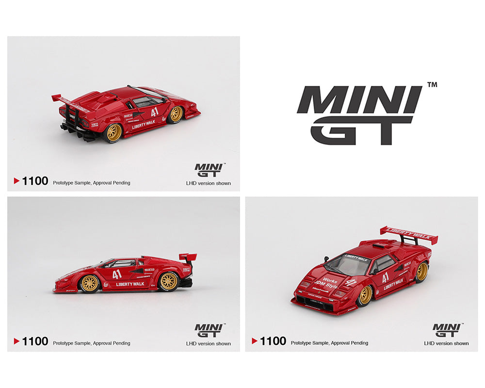 (Preorder) Mini GT 1:64 Lamborghini Countach LB-WORKS – Red