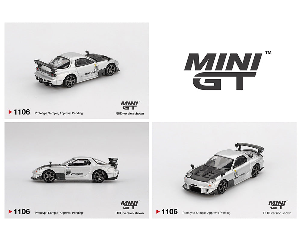 (Preorder) Mini GT 1:64 Mazda RX-7 RE-Amemiya – Silver Metallic