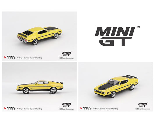 (Preorder) Mini GT 1:64 Ford Mustang Mach1 – Grabber Yellow
