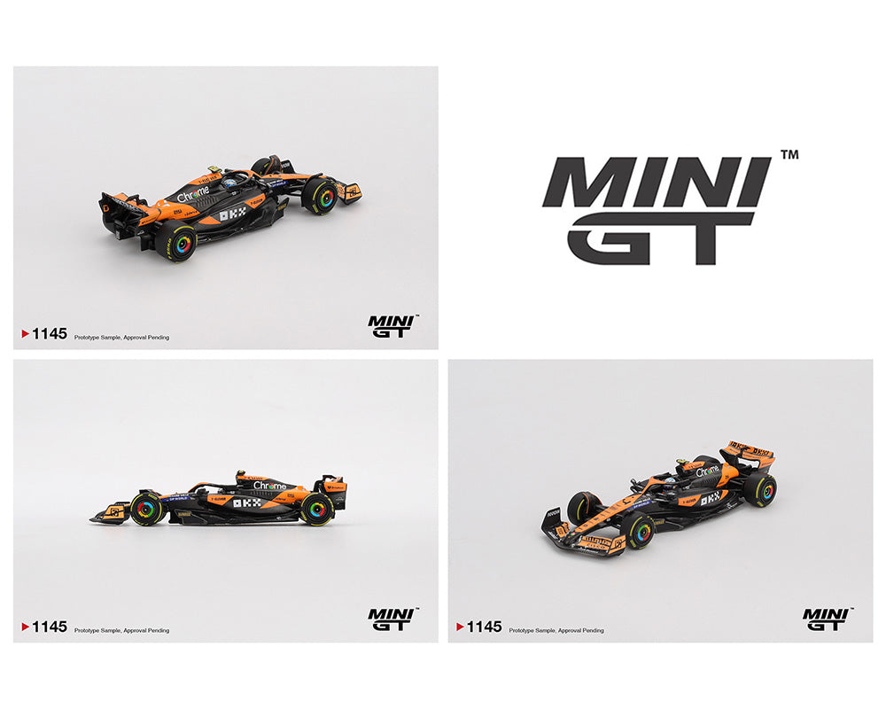 (Preorder) Mini GT 1:64 McLaren MCL38 #4 Lando Norris 2024 F1 2024 Hungarian GP 2nd Place – Black Orange