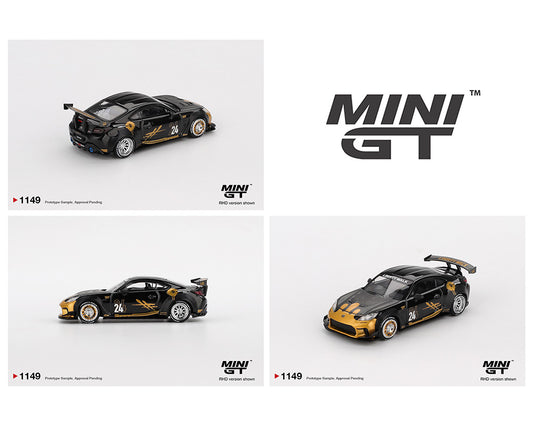 (Preorder) Mini GT 1:64 Toyota GR86 LB★Nation – Black / Gold