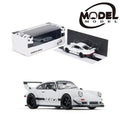 Modelmodel 1/64 RWB930 white diecast model car with window box packaging