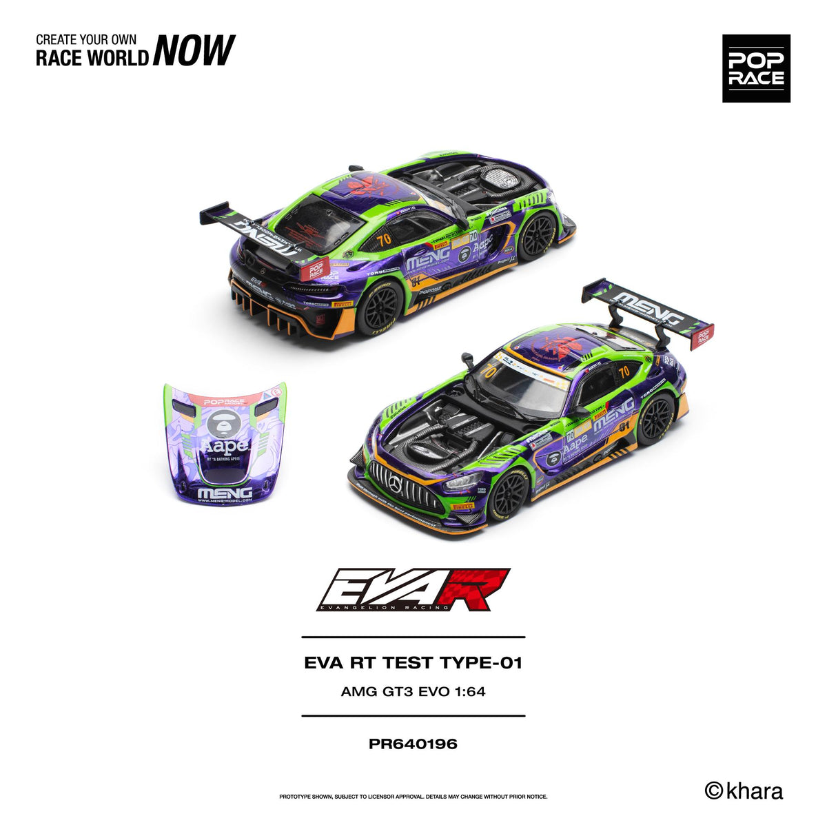 Poprace 1/64 scale AMG GT3 EVO race car, Macau GP 2023 livery