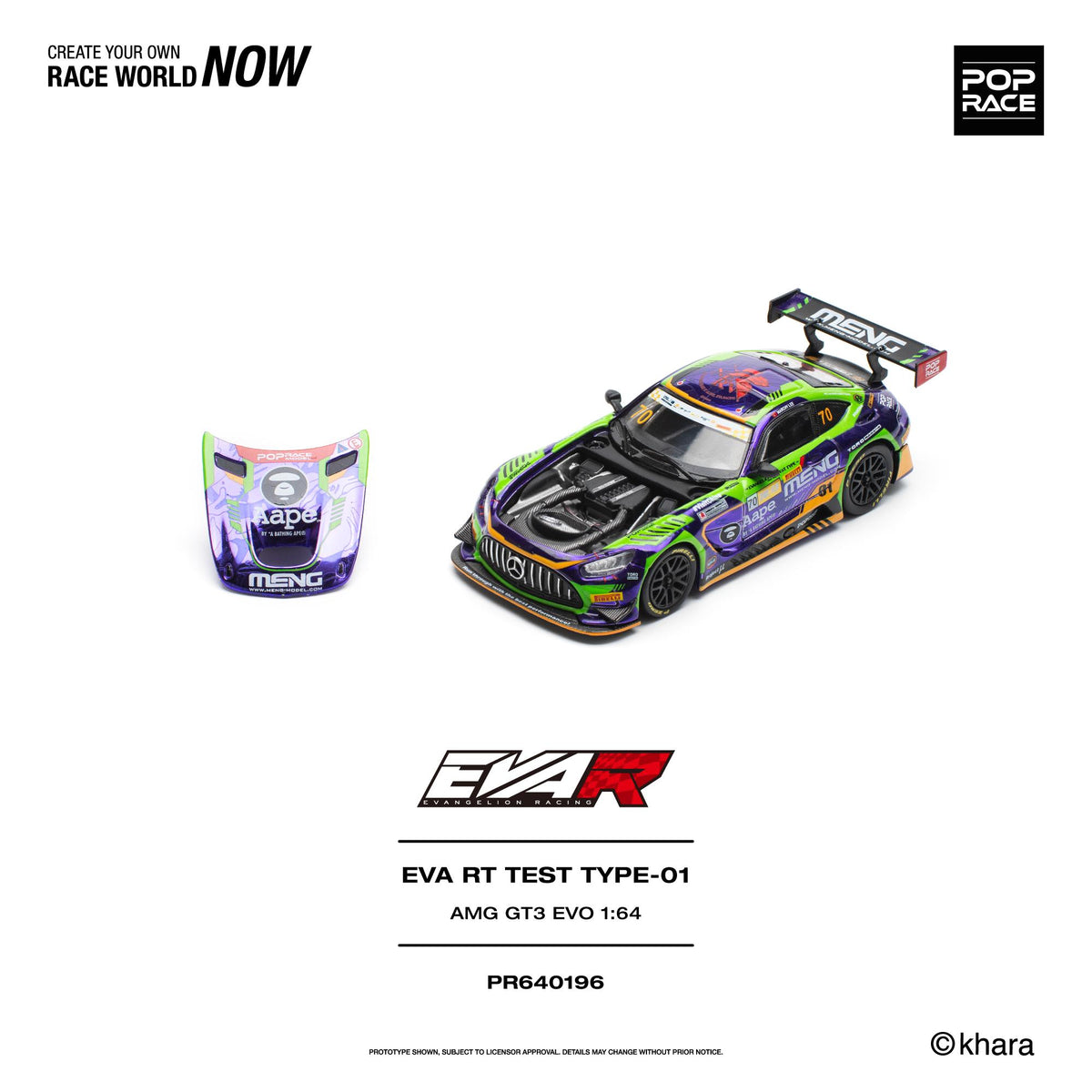 EVA RT Test Type-01 AMG GT3 EVO diecast, motorsport specification