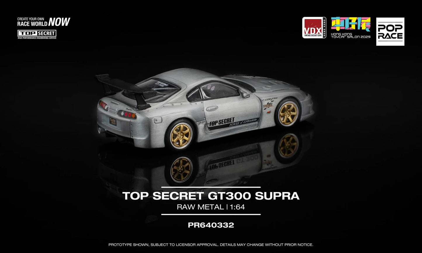 POPRACE 1:64 Toyota TOP SECRET GT300 SUPRA Raw Material HKTS x VDX 2025 Exclusive Event Model