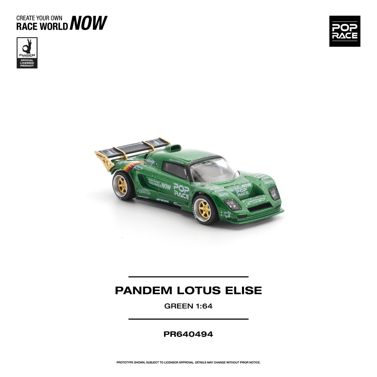 Green Pandem Lotus Elise diecast model from Poprace