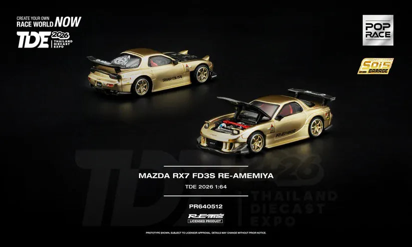 Poprace 1/64 scale Mazda RX7 FD3S Re-Amemiya TDE diecast model