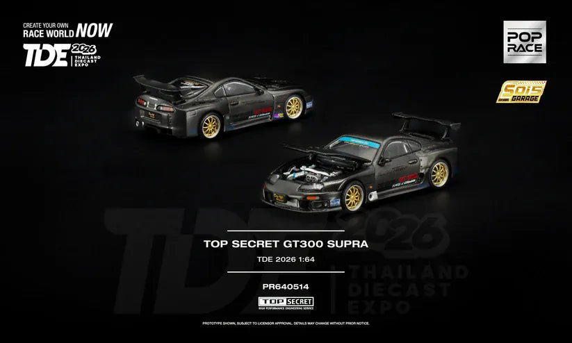 Pop Race 1/64 Top Secret GT300 Supra TDE 2026 model car