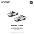 Poprace 1/64 Singer Targa in silver chrome finish, three-quarter front view
