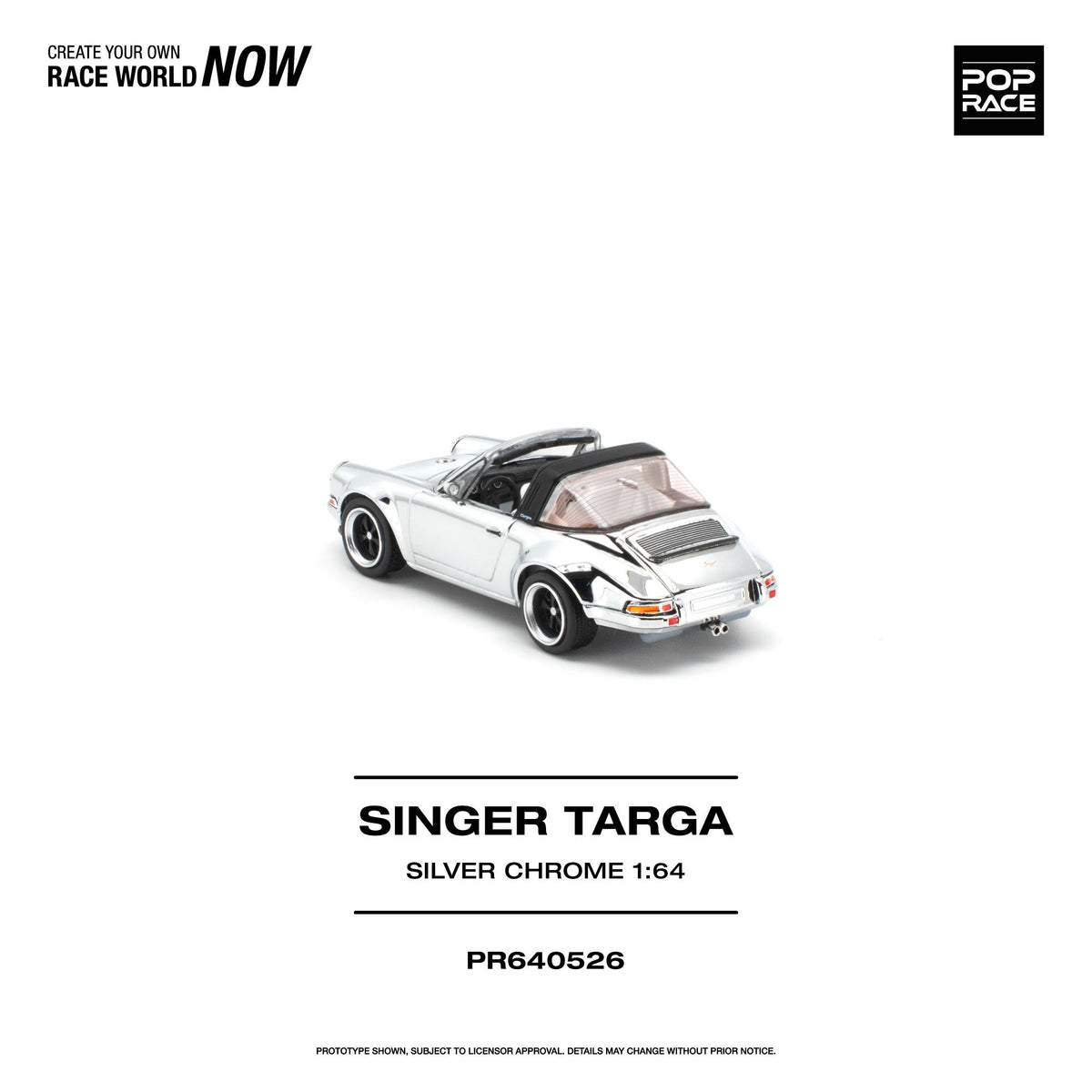 Poprace Singer Targa 1/64 scale diecast model, metallic silver paint detail