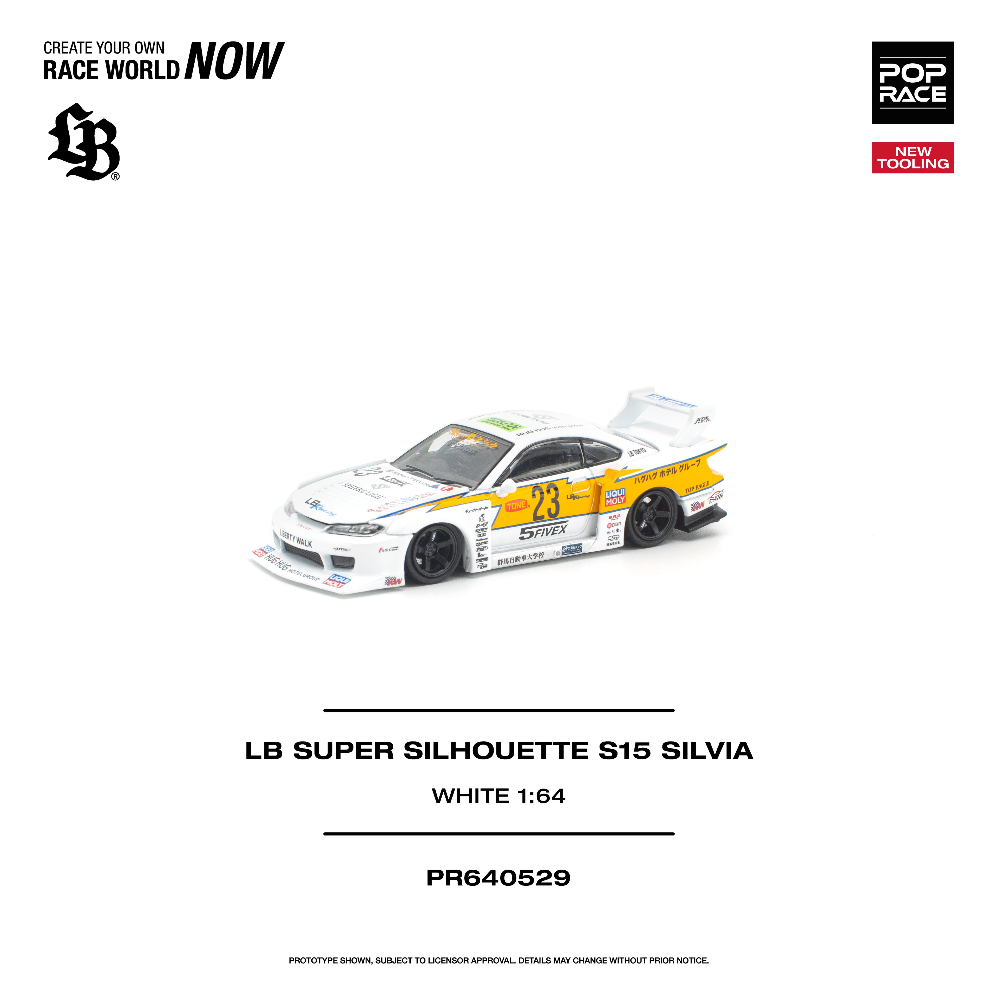(PREORDER) POPRACE 1/64 LB SUPER SILHOUETTE S15 SILVIA - WHITE PR640529
