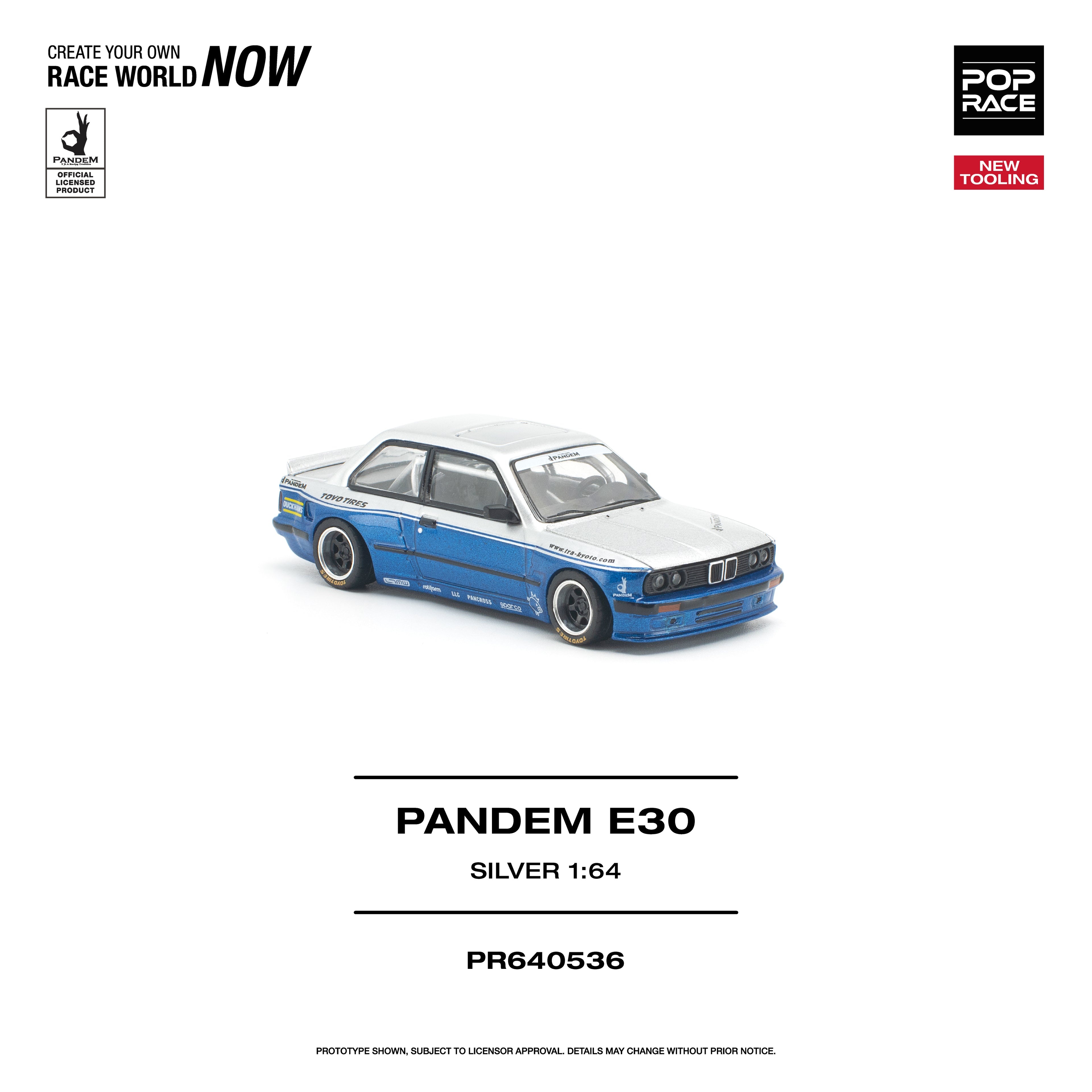 (PREORDER) POPRACE 1/64 PANDEM E30 SILVER PR640536