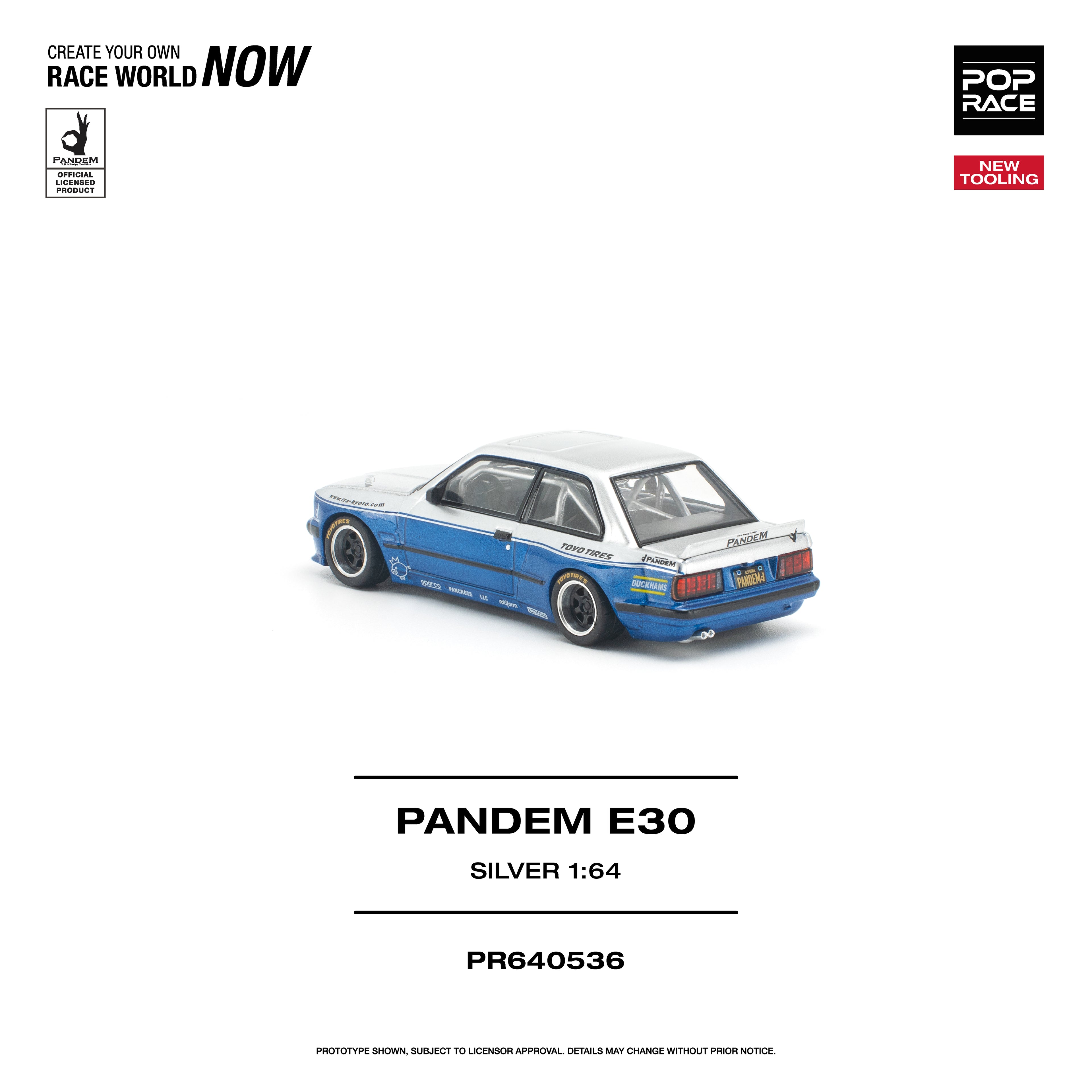 (PREORDER) POPRACE 1/64 PANDEM E30 SILVER PR640536